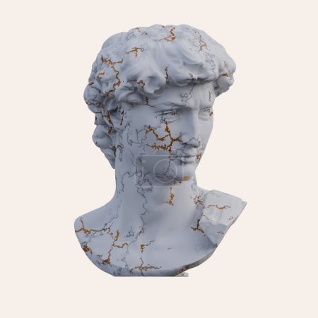 Téléchargez les photos : Statue Michel-Ange David, rendus 3D, isolé, parfait pour vos envies - en image libre de droit