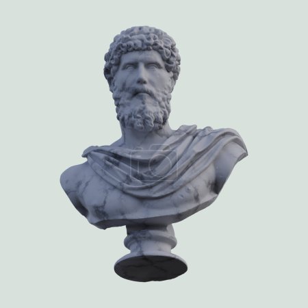 Estatua de Lucius Auelius Verus, 3d renders, aislado, perfecto para su deseo