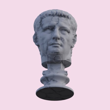 Statue de Claude, rendus 3D, isolé, parfait pour votre désir