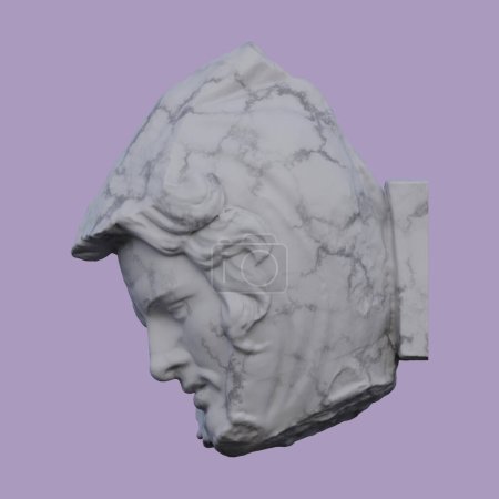 Statue persane mourante, rendus 3D, isolée, parfaite pour vos envies