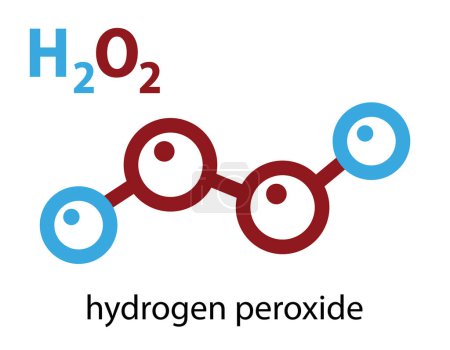 Téléchargez les illustrations : Composé chimique au peroxyde d'hydrogène isolé sur fond blanc - en licence libre de droit