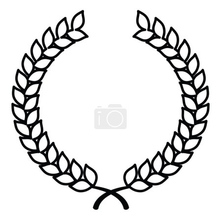 Photo for Simple poster with outline black wreath isolated on white background, copy space - Royalty Free Image