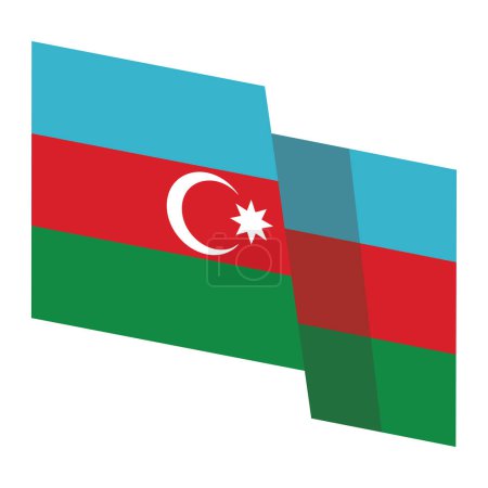 Illustration for Azerbaijan flag isolated on white background, vector illustration - Royalty Free Image