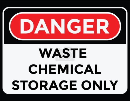 Téléchargez les illustrations : Danger déchets chimiques stockage signe seulement - en licence libre de droit