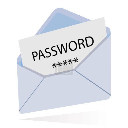 Illustration for Password in envelope, vector illustration - Royalty Free Image