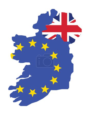 Illustration for Ireland map as part of EU, northern Ireland part of united kingdom, vector illustration - Royalty Free Image
