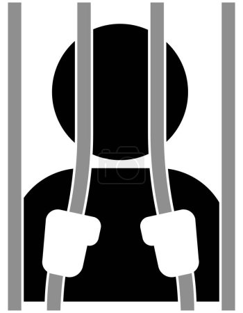 Illustration for Man banding bars, black and white, vector illustration - Royalty Free Image