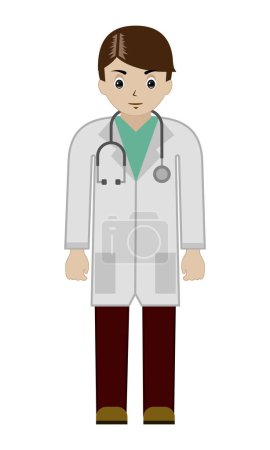 Illustration for Doctor with stethoscope, vector illustration - Royalty Free Image