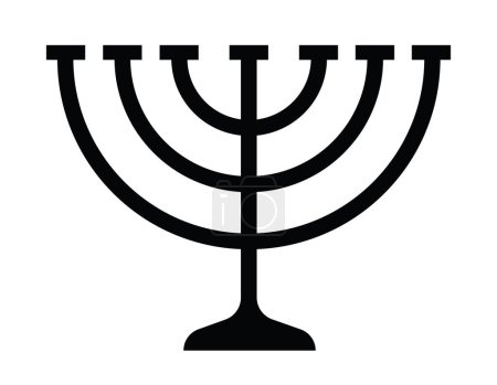 Illustration for Simple menorah, Jewish symbol, vector illustration - Royalty Free Image