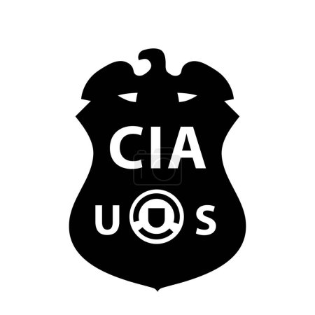 Illustration for Abstract cia badge black and white, vector illustration - Royalty Free Image