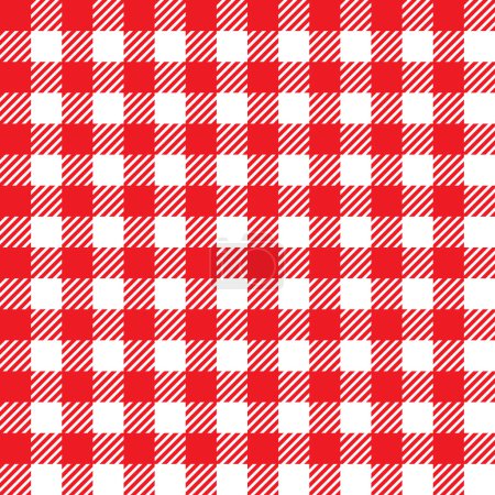 Illustration for Red gingham seamless pattern, vector illustration - Royalty Free Image