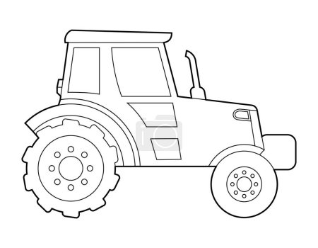Ilustración de Tractor rojo moderno, ilustración del vector lineal - Imagen libre de derechos