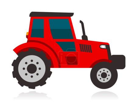 Ilustración de Tractor rojo moderno, ilustración vectorial - Imagen libre de derechos