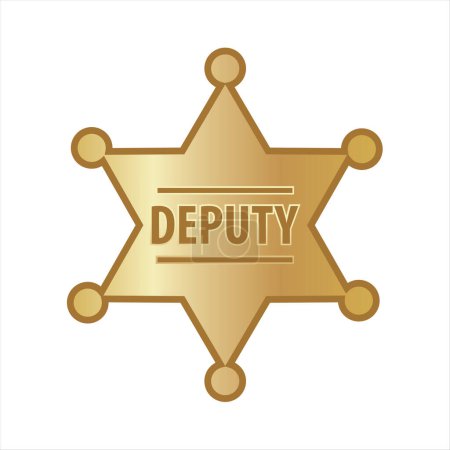 Illustration for Deputy star or badge, golden color, vector illustration - Royalty Free Image