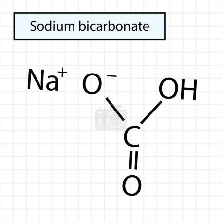 Illustration for Sodium bicarbonate structure, chemistry, vector illustration - Royalty Free Image