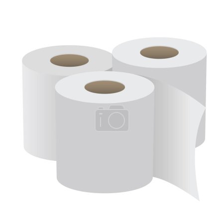 Illustration for Three toilet paper rolls, vector illustration - Royalty Free Image
