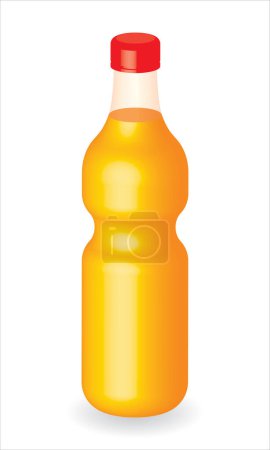 Téléchargez les illustrations : Bouteille de jus d'orange 3d, icône web - en licence libre de droit