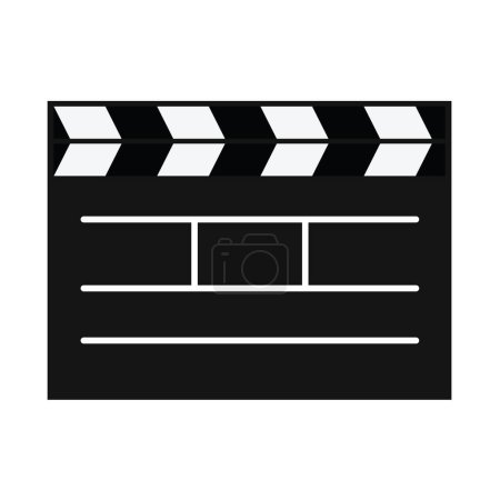 Illustration for Clapperboard flat web icon - Royalty Free Image