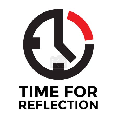 Illustration for Clock icon reflection, web icon - Royalty Free Image