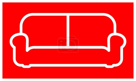 Illustration for Couch red web icon - Royalty Free Image