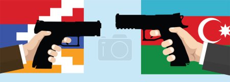 Ilustración de Pistola de mano se adaptan entre sí azerbaijan, nagorno karabakh, icono de la web - Imagen libre de derechos
