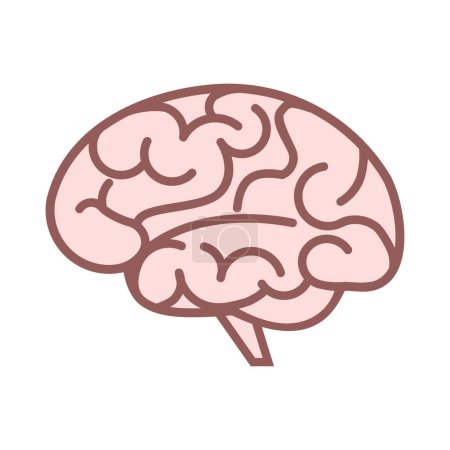 Illustration for Human brain, web icon - Royalty Free Image