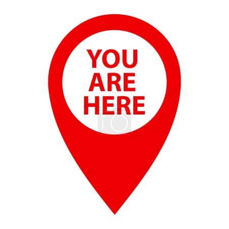 Illustration for Location pointer you are here, web icon - Royalty Free Image