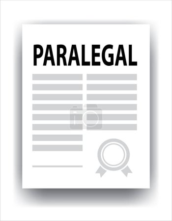 Téléchargez les illustrations : Papier avec lettrage Parajuriste, icône web - en licence libre de droit