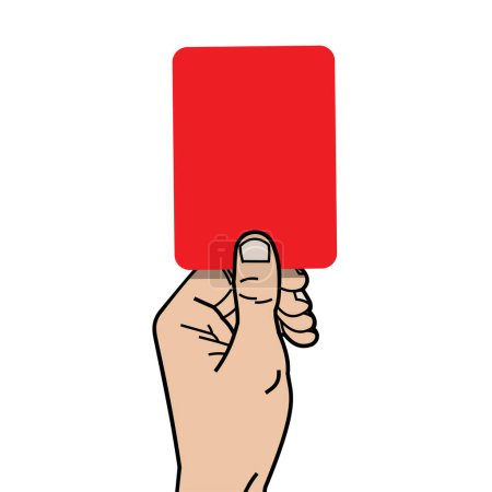 Illustration for Hand with red card, web icon - Royalty Free Image