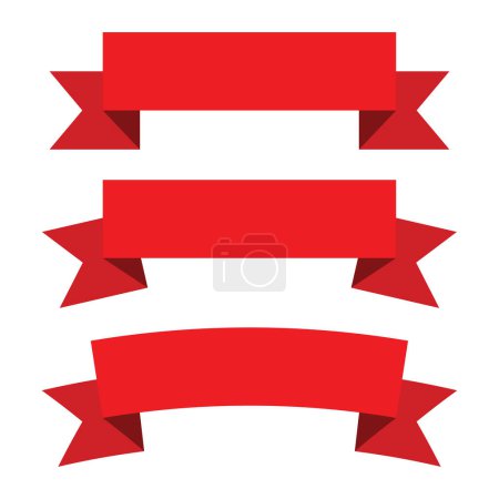 Ilustración de Banners de cinta roja, icono web - Imagen libre de derechos