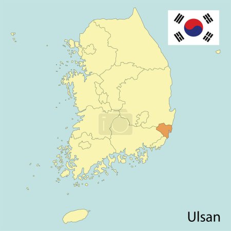 Illustration for S korea provinces ulsan - Royalty Free Image