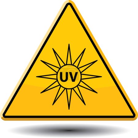 Ilustración de Signo de peligro UV, icono web - Imagen libre de derechos