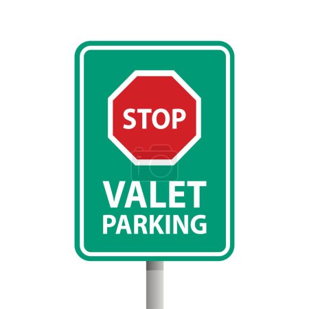 Illustration for Valet parking sign, web icon - Royalty Free Image