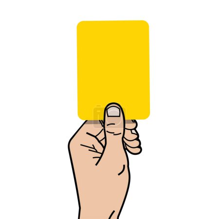 Illustration for Hand with yellow card, web icon - Royalty Free Image