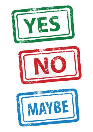 Illustration for Yes no maybe rubber stamp, web icon - Royalty Free Image