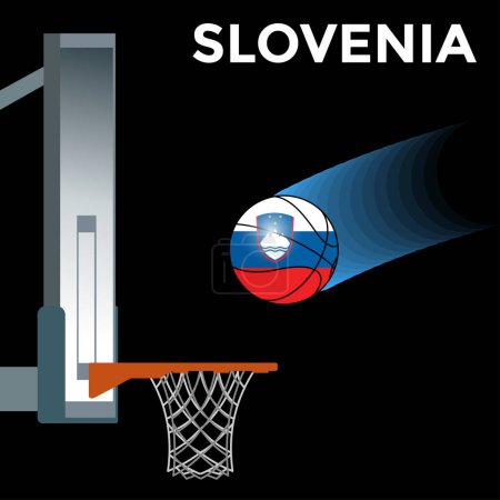 Illustration for Slovenia, basketball scoring basket, vector illustration - Royalty Free Image