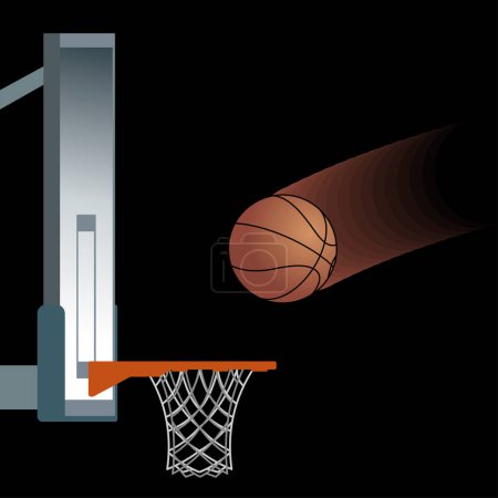 Téléchargez les illustrations : Basketball scoring basket, vector illustration - en licence libre de droit