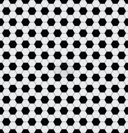 Illustration for Soccer ball seamless pattern, black and white, vector illustration - Royalty Free Image