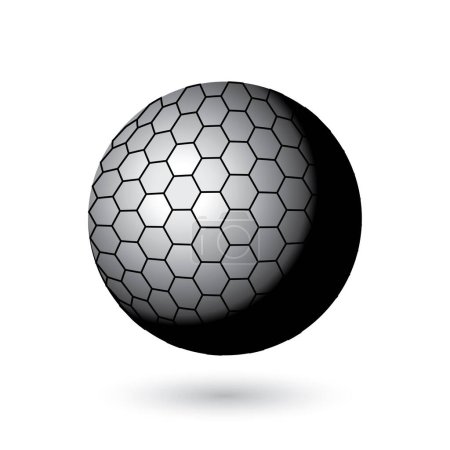 shiney ball, stylized soccer ball, vector illustration