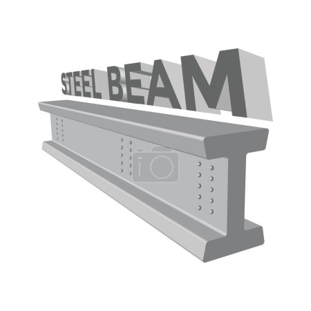 Ilustración de Steel iron beam, I shape, vector illustration - Imagen libre de derechos