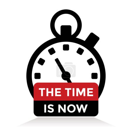 Illustration for The time is now concept, stopwatch, vector illustration - Royalty Free Image