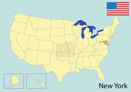 Téléchargez les illustrations : Vector illustration of united states map - en licence libre de droit