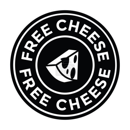 free cheese, black rubber stamp, vector illustraion