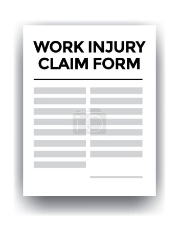 Téléchargez les illustrations : Work injury claim form, vector illustration - en licence libre de droit