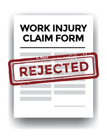 Illustration for Rejected, work injury claim form, vector illustration - Royalty Free Image