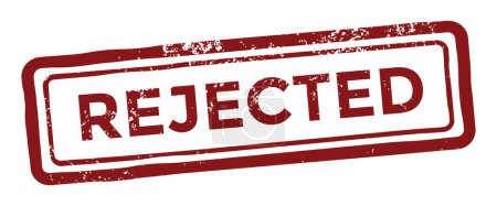 Ilustración de Rejected, red grunge rubber stamp, white background, vector illustration - Imagen libre de derechos