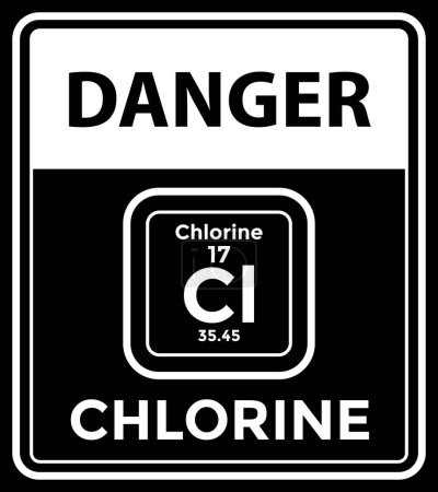 Ilustración de Danger chlorine yellow sign, vector illustration - Imagen libre de derechos