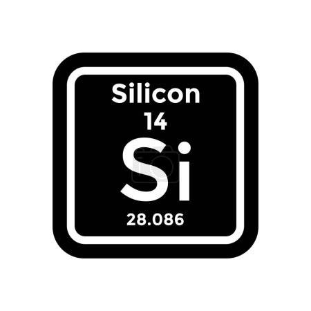 Illustration for Silicon periodic table element, chemistry, vector illustration - Royalty Free Image