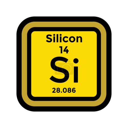 Ilustración de Elemento de tabla periódica de silicio, química, ilustración vectorial - Imagen libre de derechos