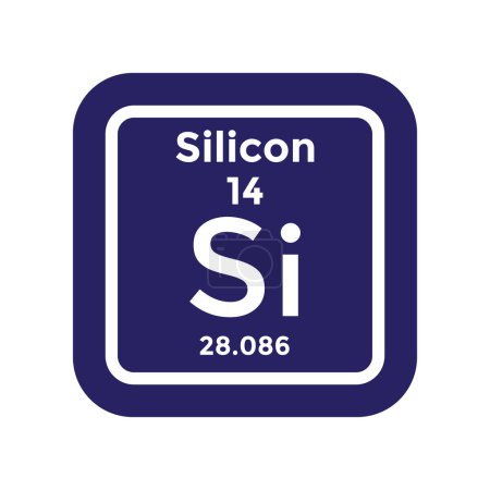 Ilustración de Silicon periodic table element, chemistry, vector illustration - Imagen libre de derechos